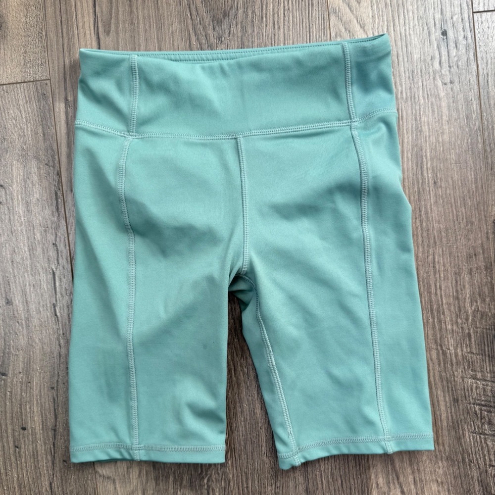 GAP Kids Girls Tech Shorts Teal Blue Moisture Wicking Bike Shorts Size L 10-11